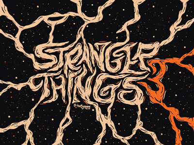 Stranger Things 3 Fan Art - Colour design hand lettering illustration ipad pro ipad pro art lettering procreate texture type design typography
