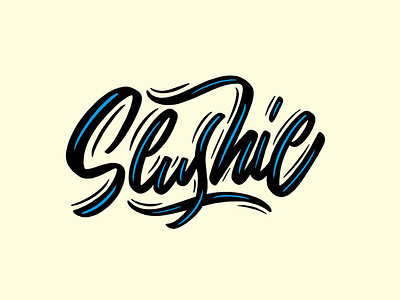 Slushie 2.0 calligraphy design hand lettering illustration ipad pro lettering procreate texture type design typography