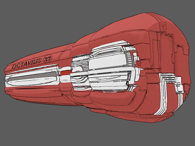 OCTAVIUS-27 3d lineart comic art keyshot zbrush pixlogic