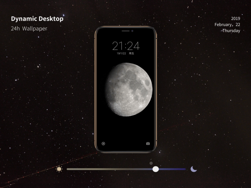 Month dynamic desktop 24h black dynamic month motion night ui wallpaper