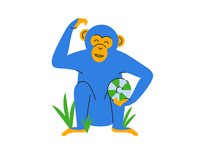 Monkey animal flat illustration illustrator jungle monkey zoo