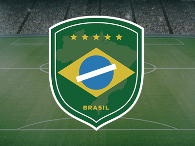 Brazilian football team, glass logo, South America, Conmebol, blue grunge  background, HD wallpaper | Peakpx