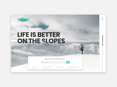 Winter activities landing page website booking dailyui hero hero image snowboard ui website