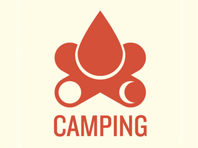 Camping camping fun logo