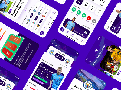 Sports App - Soccer Scores and Statistics blue chelsea fc football football app heat map invision studio leicester city liverpool fc man city man united manchester city player premier league product design score soccer soccer app sports statistics wolves fc
