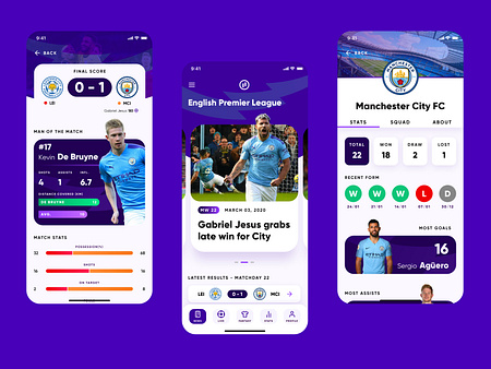 Sports App - Soccer Scores and Statistics by Karl Martin on Dribbble