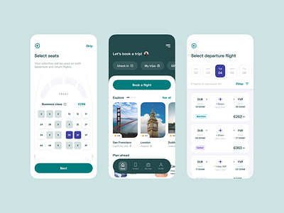 Embark - Book A Flight ✈️ airline airline app airport book book a flight book a trip booking booking flight embark flight fly ux flying flyux green mobile plane ticket travel ux