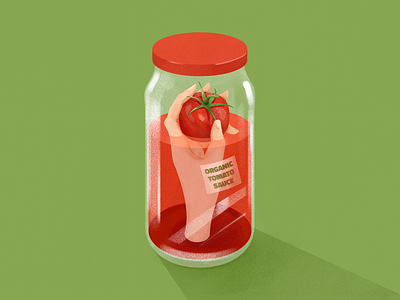 organic tomato sauce food illustration green hand hand illustration illustration preserves red sauce tomato