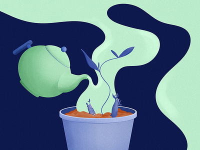 s p r o u t blue green illustration plant plant illustration