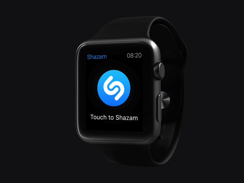 Shazam for Apple Watch animation apple watch button ios listening principle recognition shazam watch