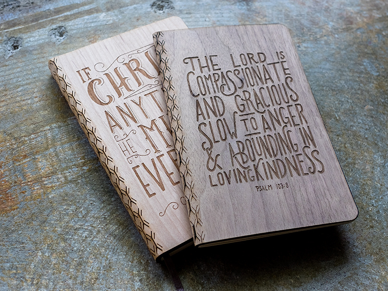 Laser Etched Wood Journals laser engraving laser etching hand lettering