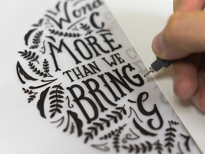 Inking Process handlettering lettering