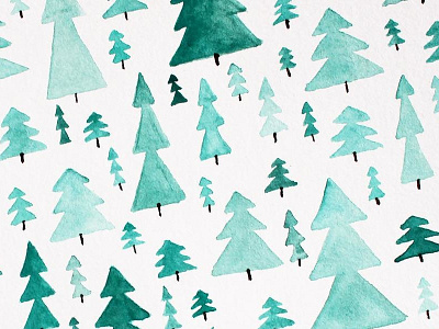 Christmas Tree Forest christmas christmas tree greenery holidays watercolor