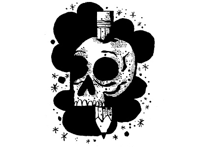 Deadly Doodles daily doodle ink sketch skulls