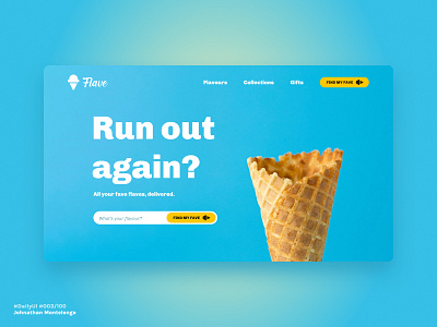 #dailyUI #003 Landing Page 003 blue dailyui design ice cream landing page ui user interface