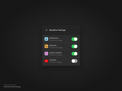 #dailyUI #015 On/Off Switch 015 dailyui design on off switch settings ui uidesign