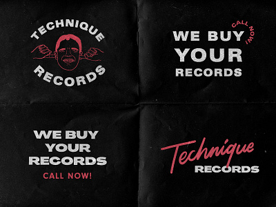 Technique Records Rebrand branding branding and identity illustration logo typography