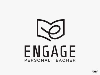 Engage Logo book e education knowledge learning letter e literature school teacher teaching tutor university