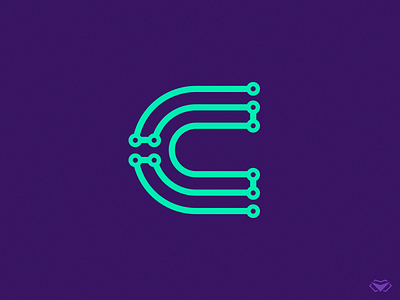 C Letter Network Logo business c letter clean design elegant green icon initial letter letter c logo logotype modern network network logo networking purple tech technology technology logo