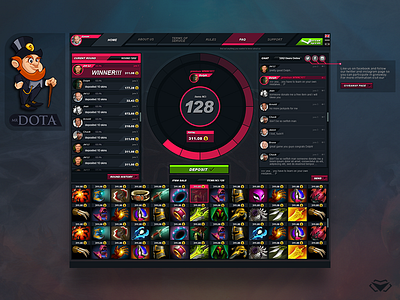 Mr. DOTA Logo & Game Interface UI/ UX