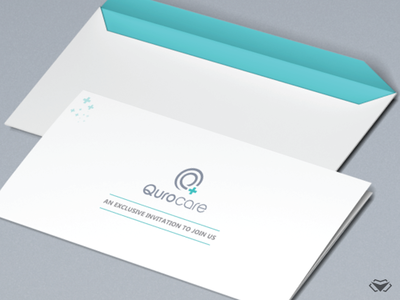 Qurocare Envelope blue business business papers classy corporate design elegant envelope envelope design envelopes green invitation design letter logo logotype medical modern