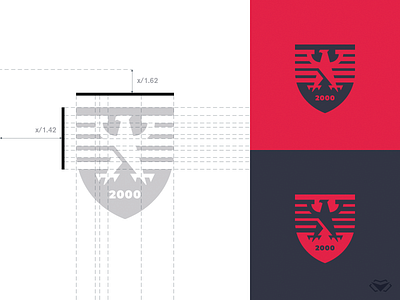 2000 Bird Shield Logo - Red and Grey