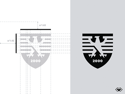 2000 Bird Shield Logo - Black and White