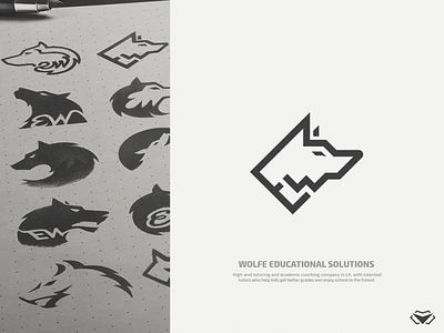 Ernest Wolfe - Wolfe Educational Solutions Logo business classy corporate design e w logo e w logo ew initials ew logo ew monogram icon logo logo mark logotype modern monogram sketch sketches w letter logo wolf wolf logo wolves