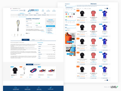 Lardesports - e-commerce website 2/3 ecommerce design filters magento product page webdesign