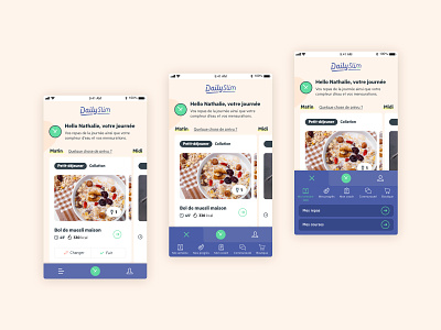 Dailyslim - multi-level mobile navbar healthy food mobile mobile design mobile menu mobile navigation product design