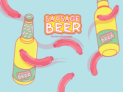 Sausage Beer beer blue sausage south african yay yellow