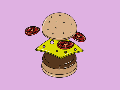 Discovery Children's Illustrations #3 art burger cheese design illustration patty purple termite vector