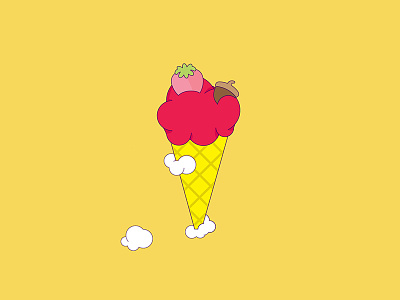 Ice Cream animation app food interface ios minimal motion photo red ui ux white