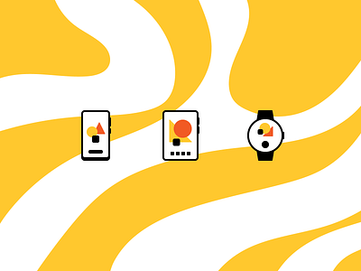 Minimal Devices adobe flat design icon icon design iconography icons illustrator pattern rosek vector yellow