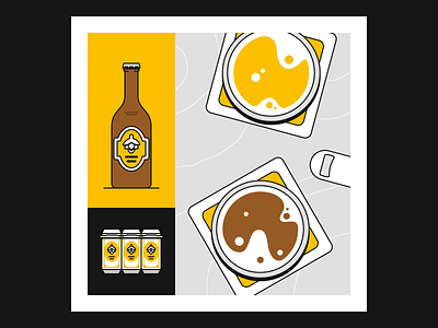 Deliverables Illustration II beer beer bottle bottle design figma glasses illustration line line art rosek vector