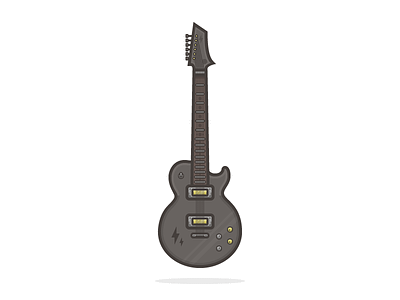 El Guitaro chords electric guitar flat guitar illustration line rock roseko