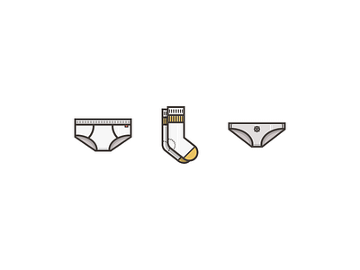 Undawear Time flat icon pants rosek socks underwear yellow