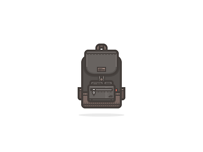 Another Member of the Pack backpack brown flat forest icon illustration line rosek zipper