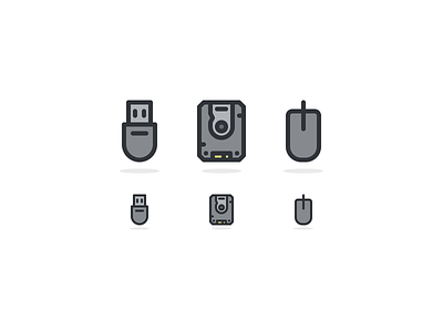 pc stuff accessories cursor flat hard-drive hdd icons line mouse pc rosek stick usb