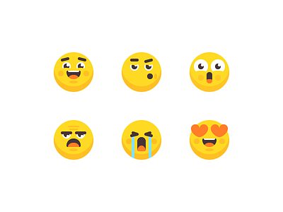 Emoji Icon Set amazed avatars crying emoji emoji icons feelings flat flat icons happy heads icons illustrator in love rosek sad vector vector emoji vector icons vector illustration