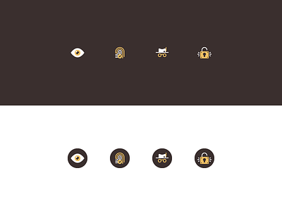 Security Icons eye fingerprint flat flat icons icons illustrations incognito lock rosek scan security security icons visibility