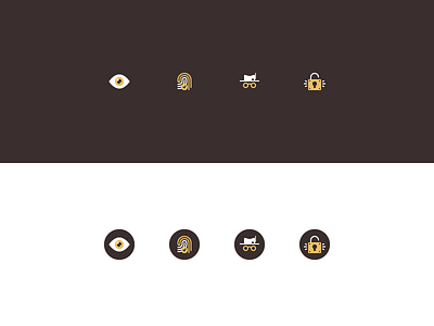 Security Icons eye fingerprint flat flat icons icons illustrations incognito lock rosek scan security security icons visibility