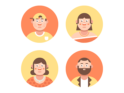 Family Avatar Icon Set avatar avatar icons boy dad daughter family father flat icons girl icon icon set illustration man mom mother rosek son vector vector icons woman