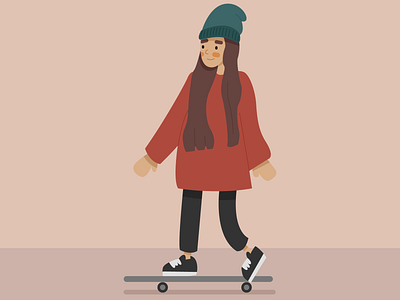 Skater girl girl girl illustration illustration skater