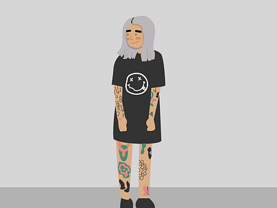 Grunge girl character design digital illustration girl illustration