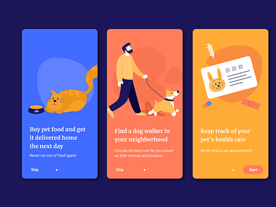 Onboarding pet care app