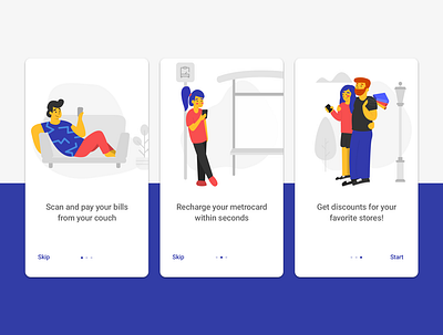 App Onboarding character design digital illustration illustration onboarding ui ux uxdesign uxui visualdesign