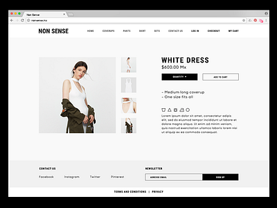 NON SENSE concept fashion minimal shop ui web