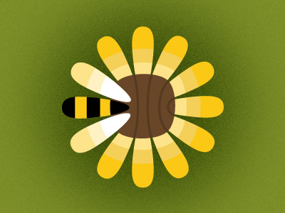 Sunflower flower. bee illustration vector