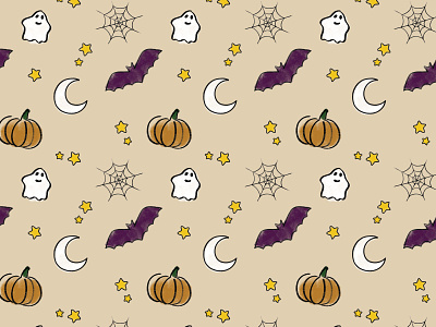 Spooky pattern autumn bats design fall illustration october pattern design patterns photoshop pumpkins spooky spooky season stars warm
